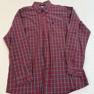 Cinch Red and Black Plaid Long-Sleeve Button-Down Shirt